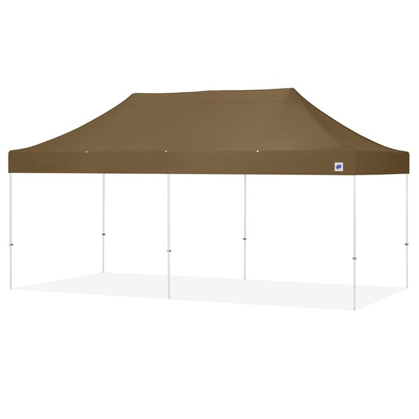 TAA Compliant Eclipse Shelter, 10' W x 20' L, White Steel Frame, Coyote Brown Top
